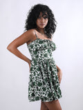 Green floral mini dress - My Store