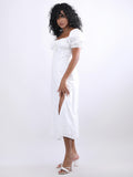 White Maxi Bustier Flared Dress - My Store