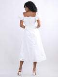 White Maxi Bustier Flared Dress - My Store