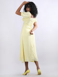 Yellow Maxi Bustier Flared Dress - My Store