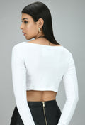 Drawstring White Top - My Store