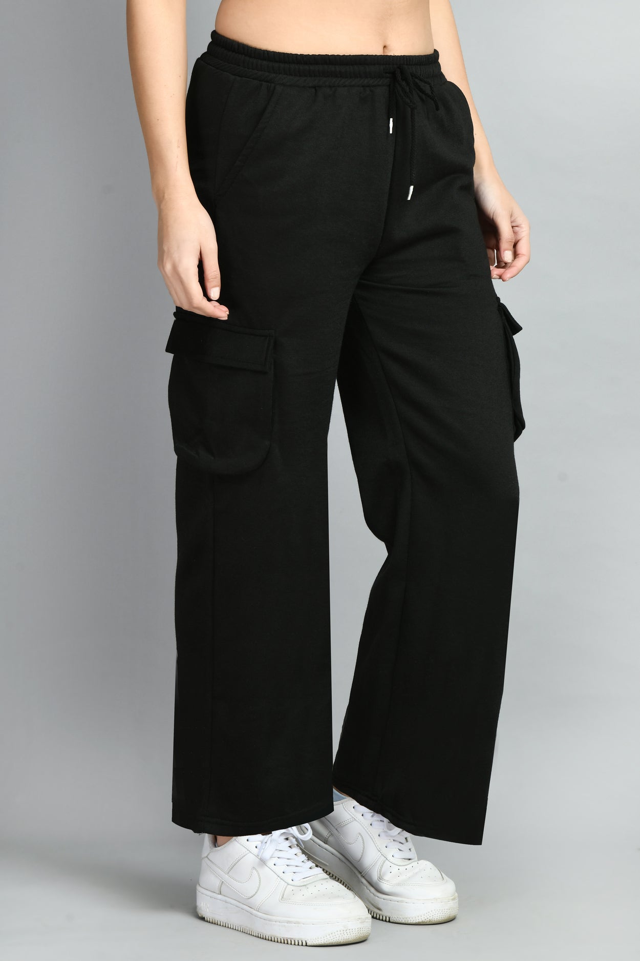 Black Wide Leg Joggers - My Store