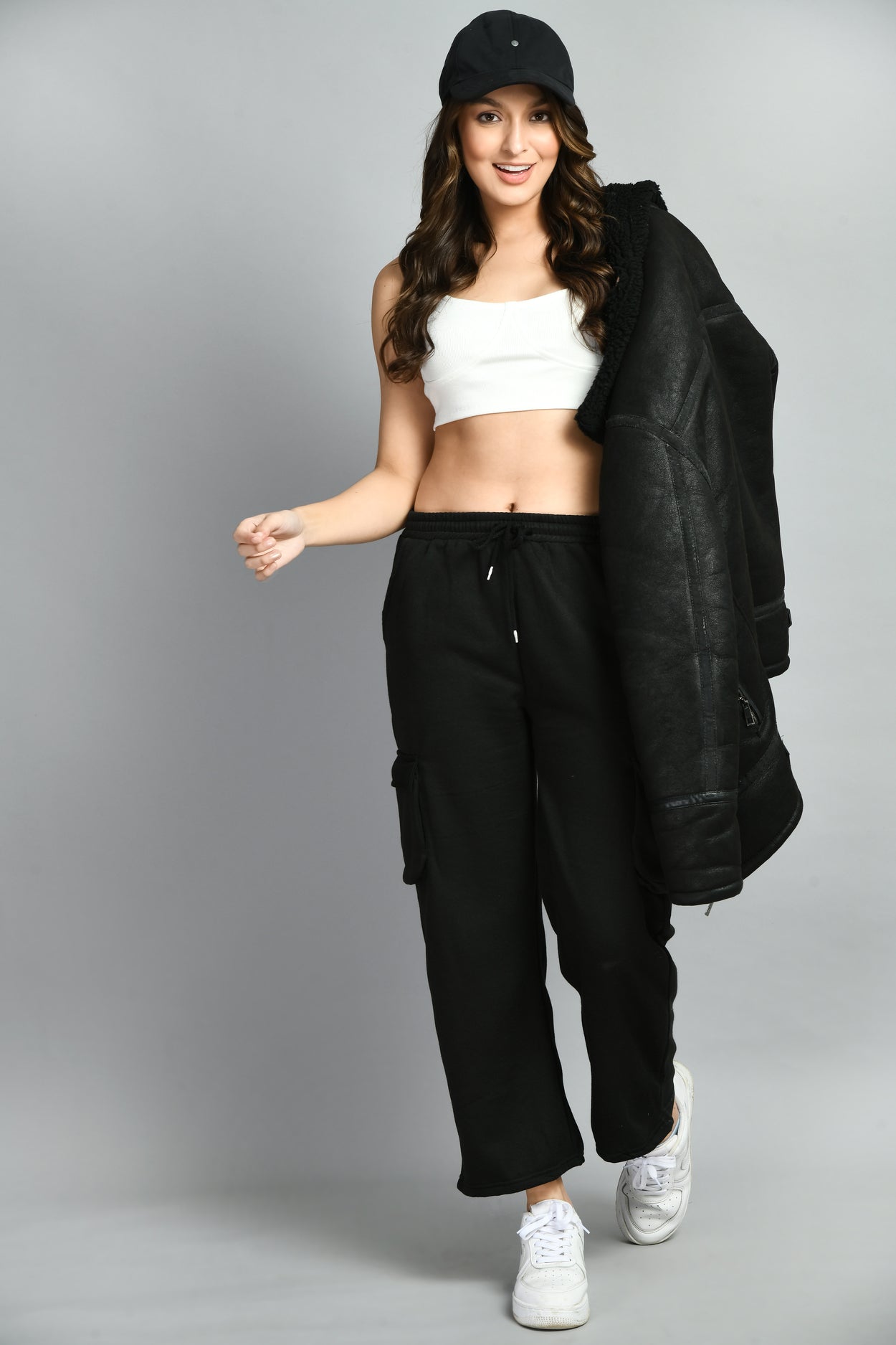 Black Wide Leg Joggers - My Store