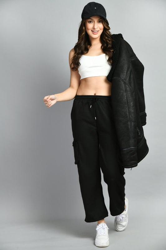 Black Wide Leg Joggers - My Store