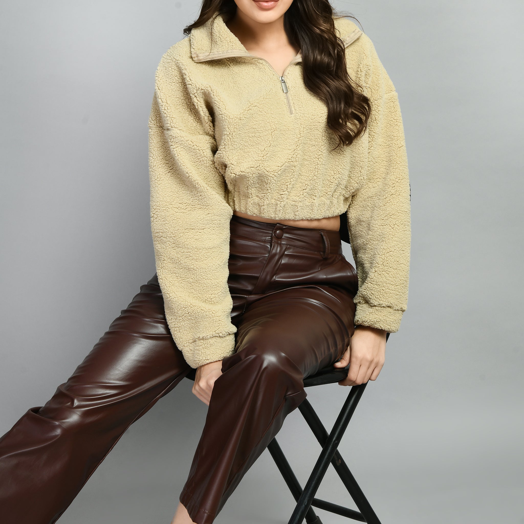 Brown Faux Leather Pants - My Store