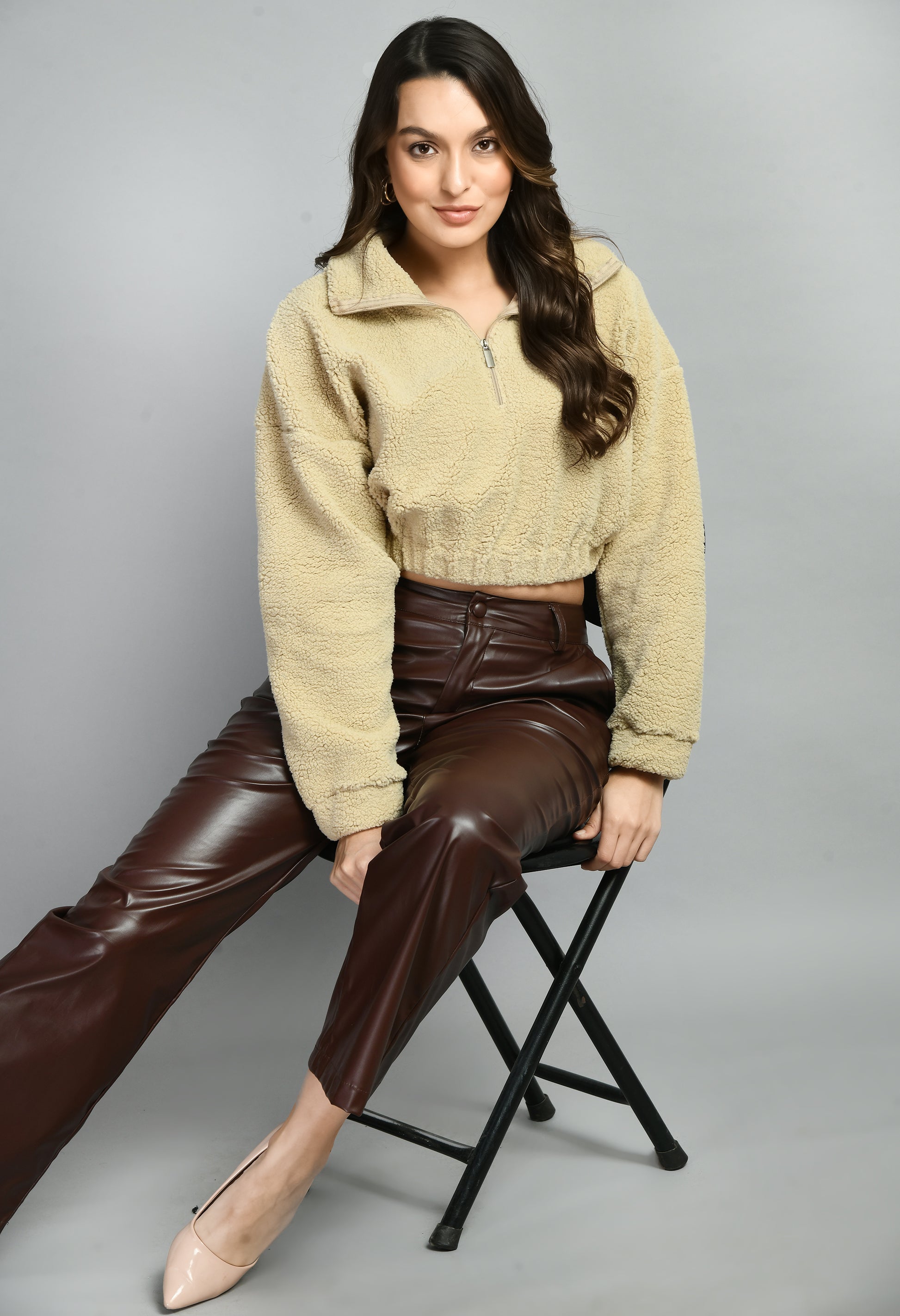 Brown Faux Leather Pants - My Store