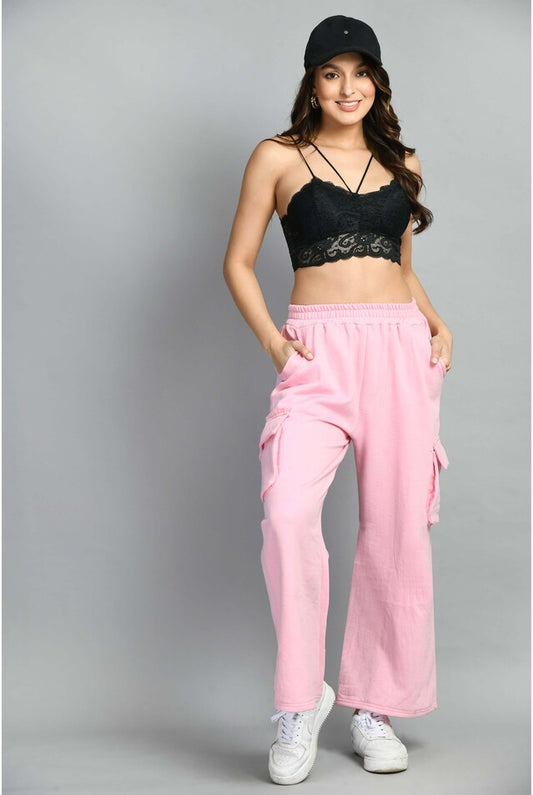 Pink Wide Leg Joggers - My Store