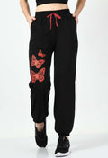 Butterfly Printed Black Jogger - My Store