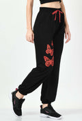 Butterfly Printed Black Jogger - My Store