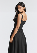 Black Maxi Bustier Flared Dress - My Store