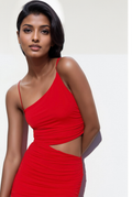 Red Cutout Side Slip Maxi Dress - My Store