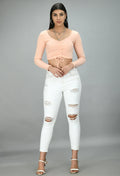 Drawstring White Top - My Store